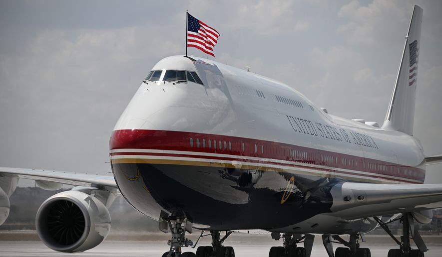 Air Force One carrying President Donald Trump arrives for the NATO summit in Ankara, Turkey, Tuesday, July 7, 2026. (Abdullah Güçlü, Pool Photo via AP)