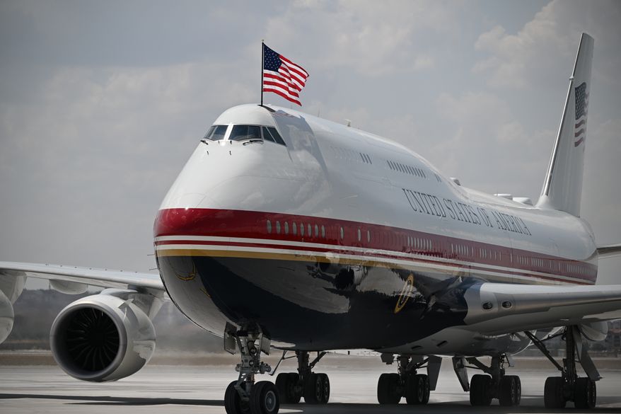 Air Force One carrying President Donald Trump arrives for the NATO summit in Ankara, Turkey, Tuesday, July 7, 2026. (Abdullah Güçlü, Pool Photo via AP)