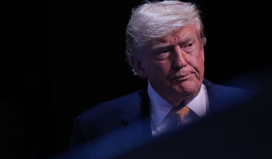 President Donald Trump arrives for a media conference at the NATO summit in Ankara, Turkey, Wednesday, July 8, 2026. (AP Photo/Francisco Seco)