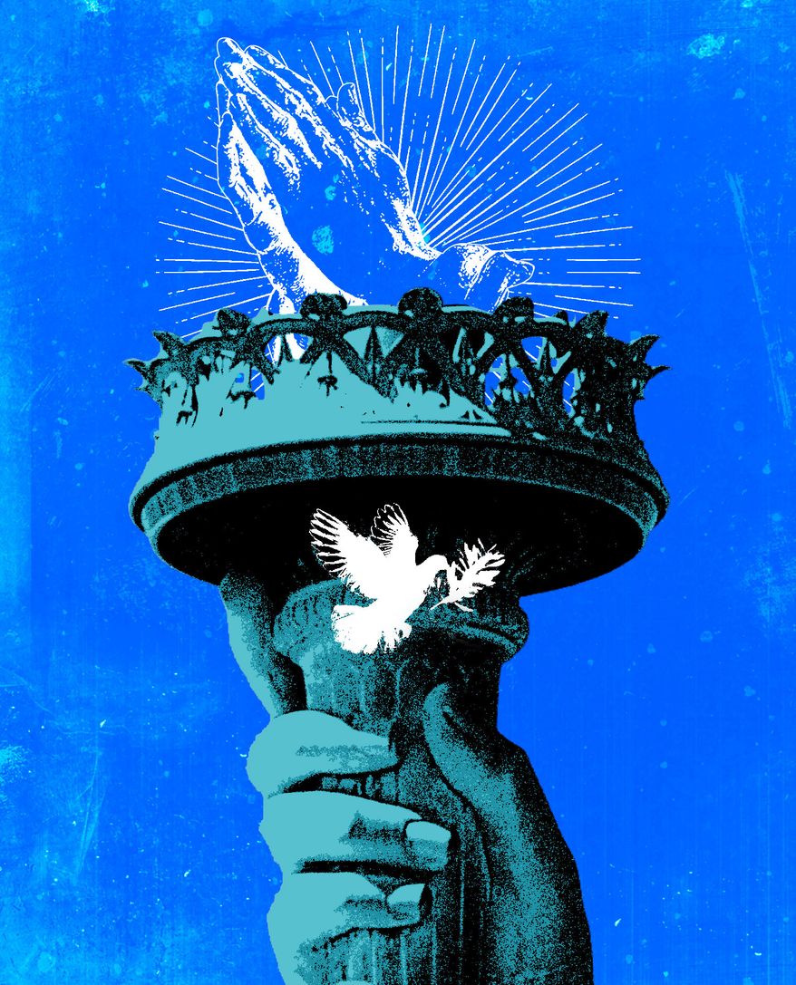 The United States of America and Judeo-Christian values illustration by Linas Garsys / The Washington Times