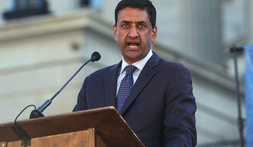 FILE - Rep. Ro Khanna, D-Calif., speaks at a Martin Luther King Jr. Day commemoration at the South Carolina Statehouse, Jan. 19, 2026, in Columbia, S.C. (AP Photo/Meg Kinnard, File)