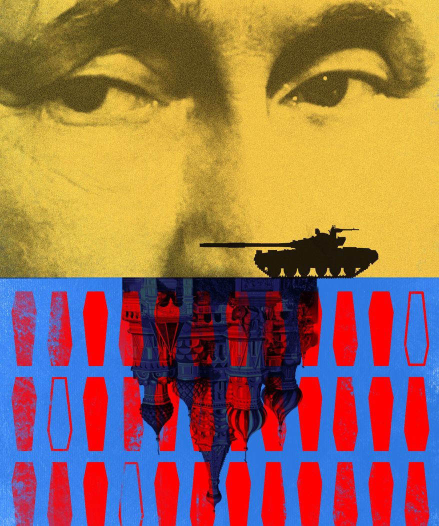 Russian President Vladimir Putin's Ukraine war illustration by Linas Garsys / The Washington Times
