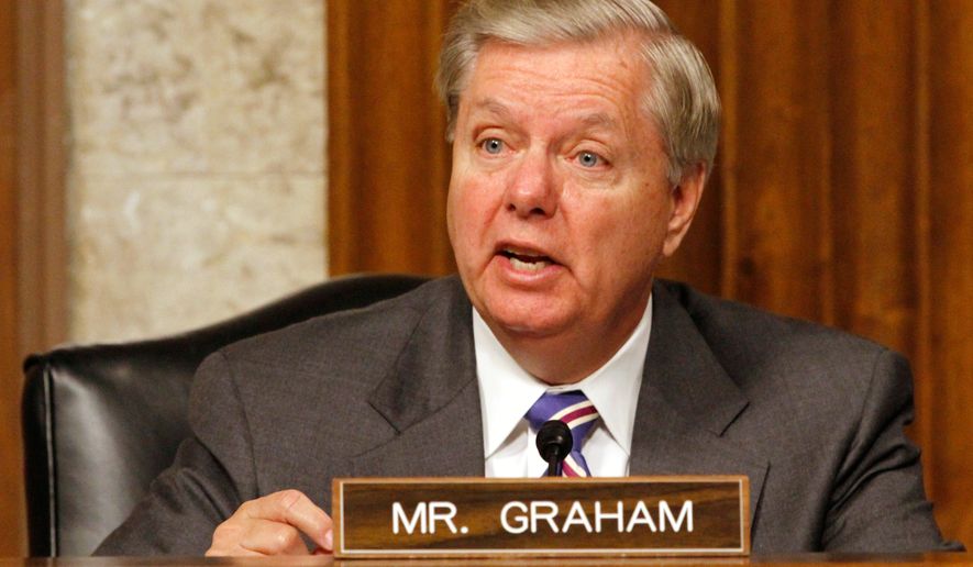 Sen. Lindsey Graham, R-S.C., speaks on Capitol Hill in Washington,, July 11, 2017, during a hearing of the Senate Armed Services committee. (AP Photo/Jacquelyn Martin, File)