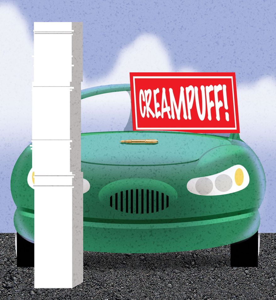 Paperwork involved with consumers purchasing an automobile (car) illustration by Alexander Hunter/The Washington Times
