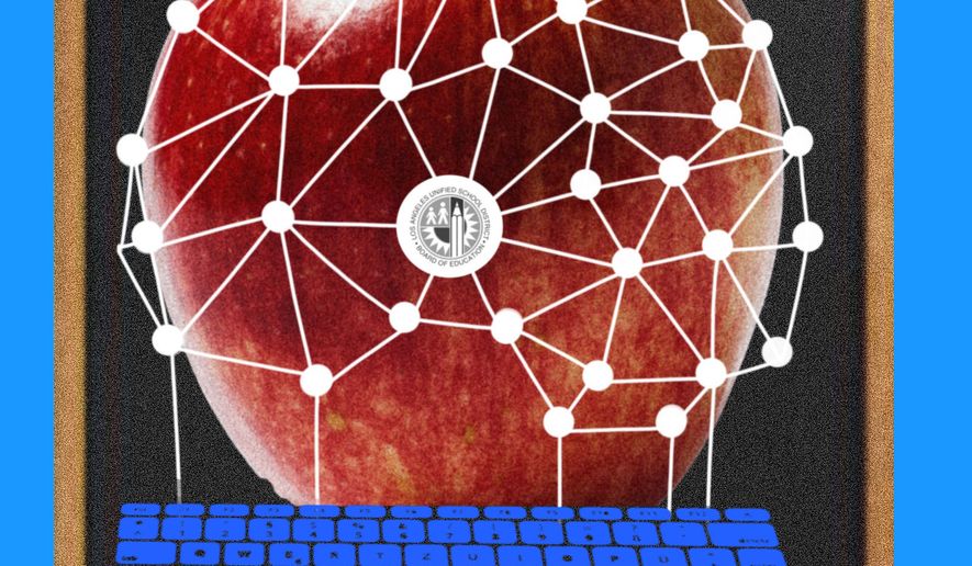 Artificial intelligence (AI) adoption in Los Angeles Unified School District illustration by Linas Garsys / The Washington Times