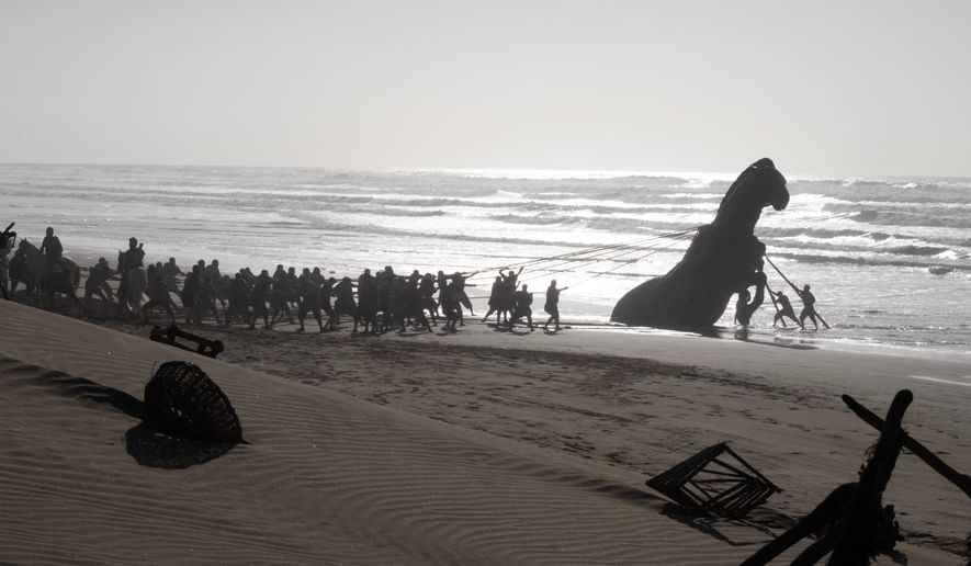 This image released by Universal Pictures shows a scene from "The Odyssey." (Melinda Sue Gordon/Universal Pictures via AP)