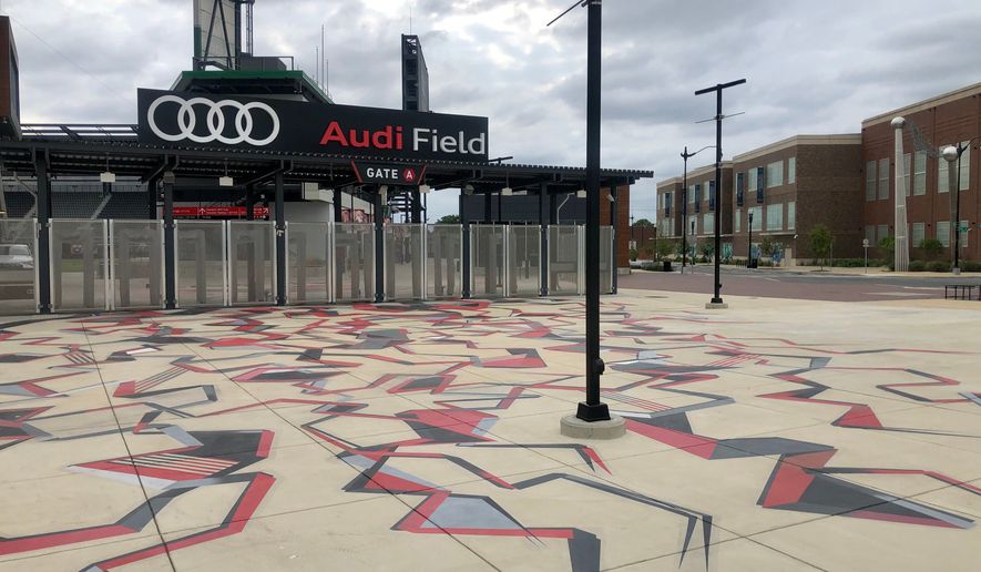 Entrance of Audi Field on Buzzard Point in Southeast Washington, D.C. File photo credit: T. Sean via Shutterstock.
