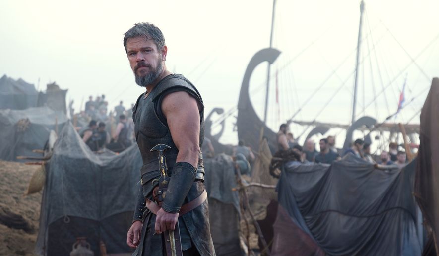 This image released by Universal Pictures shows Matt Damon as Odysseus in a scene from "The Odyssey." (Melinda Sue Gordon/Universal Pictures via AP)