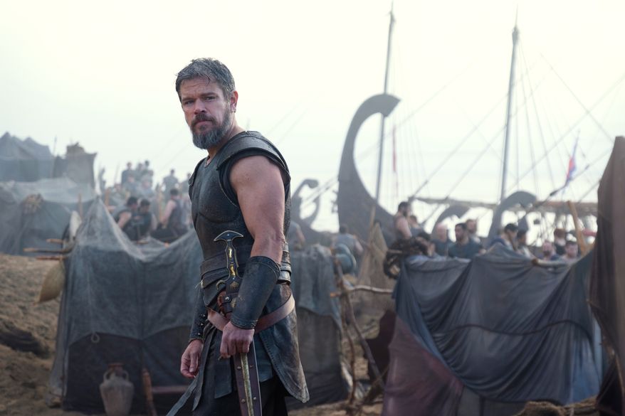 This image released by Universal Pictures shows Matt Damon as Odysseus in a scene from "The Odyssey." (Melinda Sue Gordon/Universal Pictures via AP)