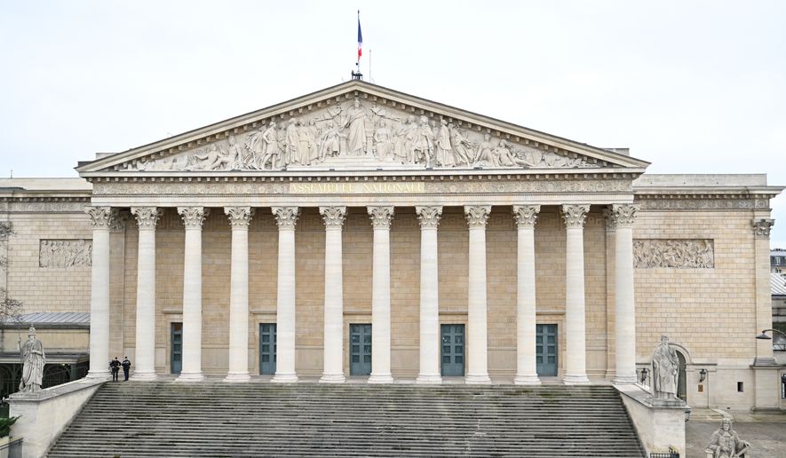 FILE - The National Assembly is seen, Jan. 13, 2026, in Paris. (AP Photo/Emma Da Silva, File)