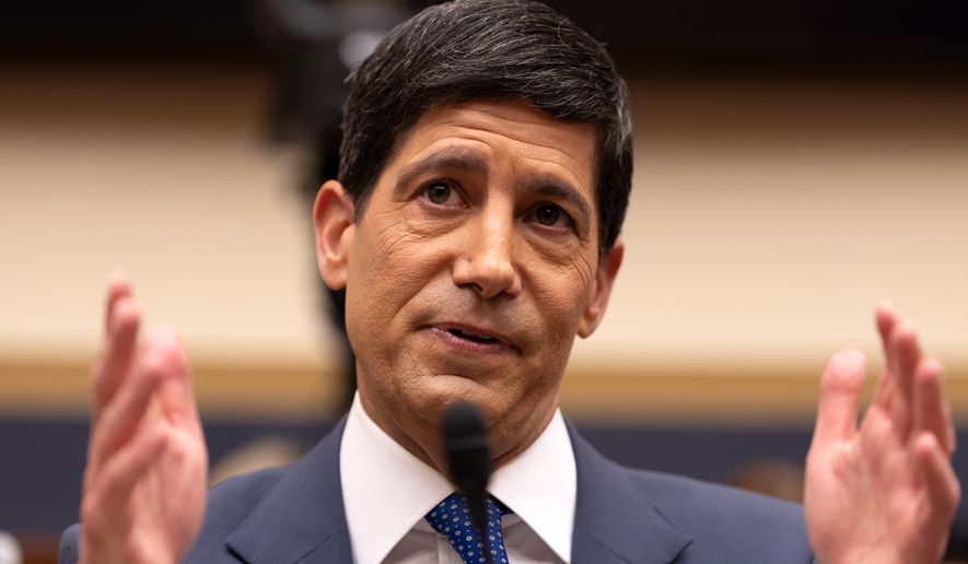 Federal Reserve Chairman Kevin Warsh appears before the House Financial Services Committee on Capitol Hill, Tuesday, July 14, 2026, in Washington. (AP Photo/Mark Schiefelbein)