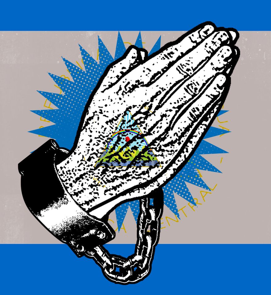 Nicaragua and religious freedom illustration by Linas Garsys / The Washington Times