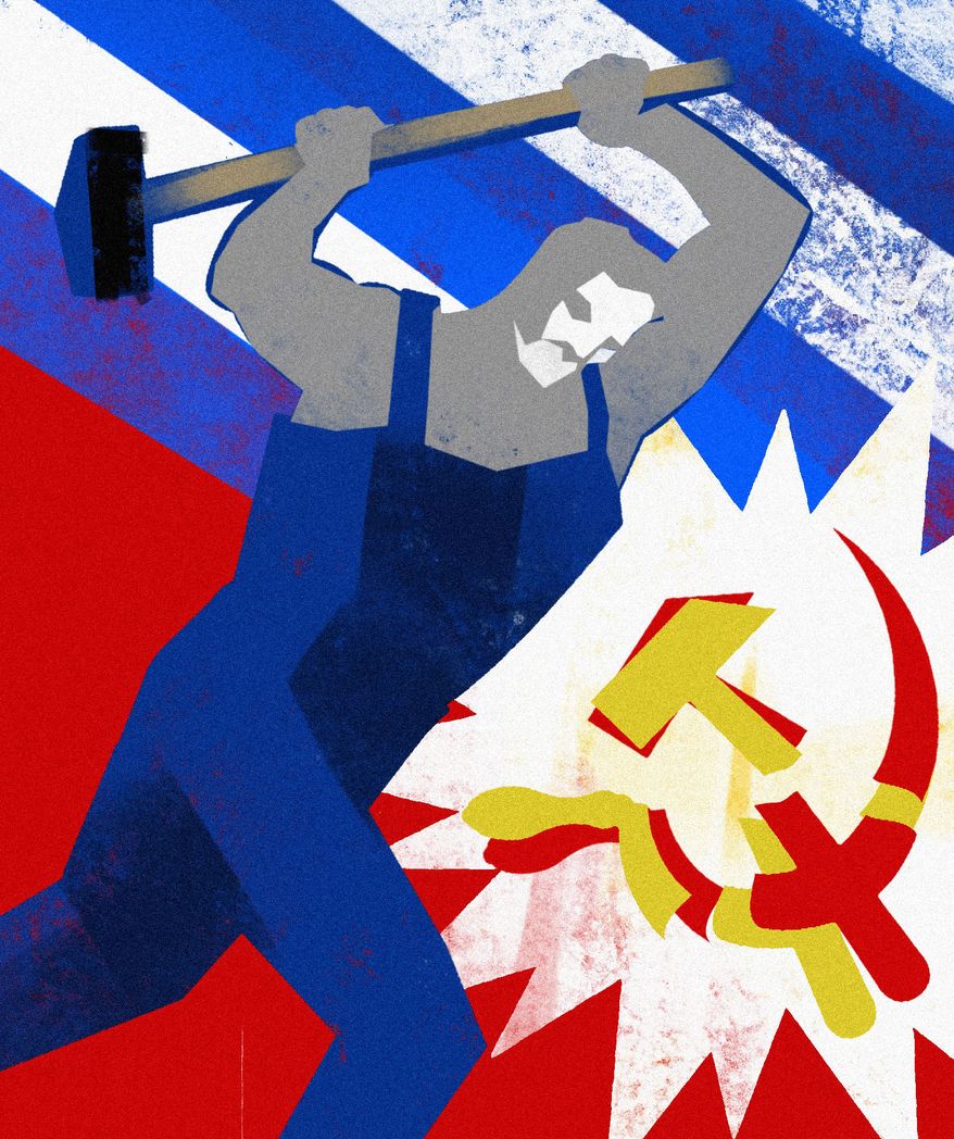 Fighting communism in the United States of America illustration by Linas Garsys / The Washington Times