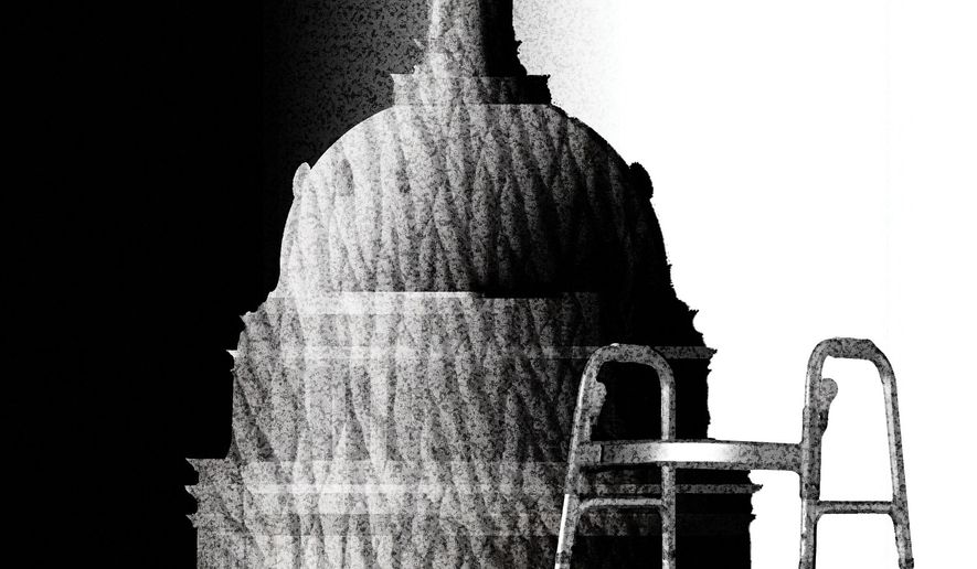 Aging Congress and term limits illustration by Alexander Hunter/The Washington Times