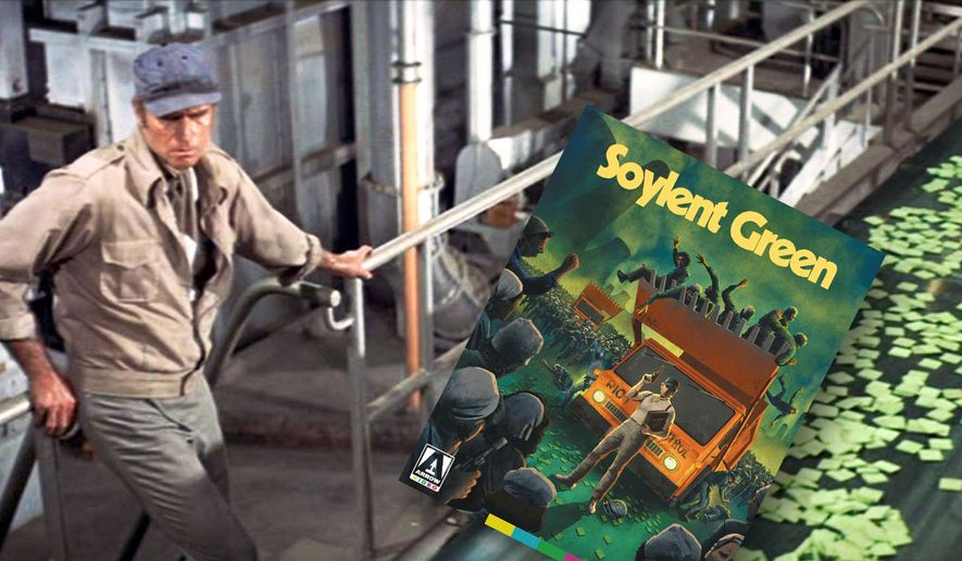 Charlton Heston as NYPD Detective Robert Thorn in "Soylent Green: Limited Edition," now available in the 4K disc format from Arrow Video.