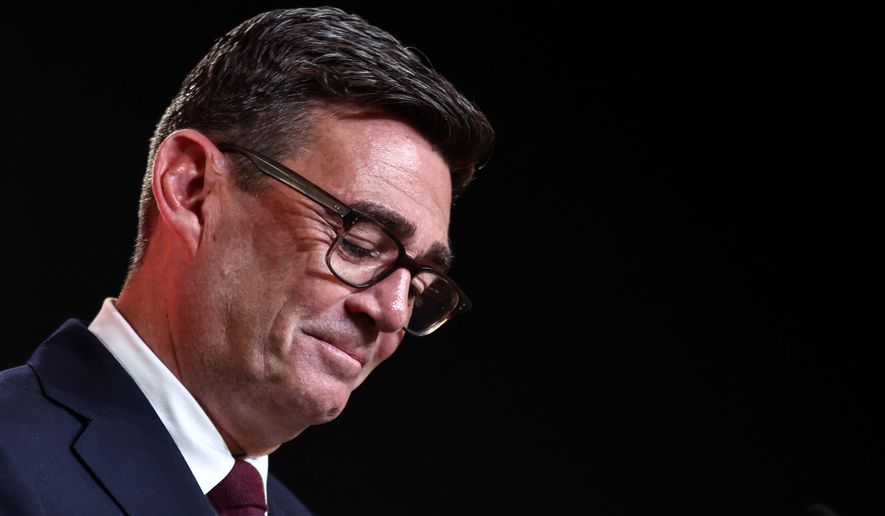 Andy Burnham after being confirmed as the Labor Party's new leader and the country's next prime minister, during 'Labour's Special Conference' in central London, Friday, July 17, 2026. (Henry Nicholls/Pool Photo via AP)