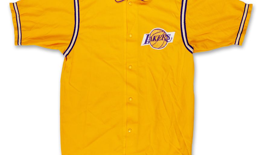 This undated photo provided by Sotheby's shows a warmup jacket worn by Wilt Chamberlain during the 1972 NBA Finals that was found in an Oregon thrift store. (Sotheby's via AP)