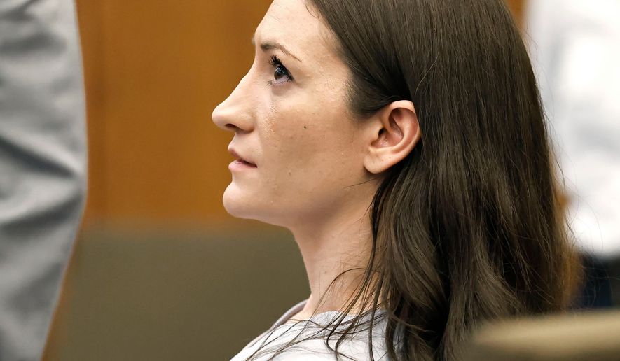 Lindsay Clancy sits as jury selection starts in her murder trial where she is charged in the 2023 killing of her three children, Monday, July 20, 2026, in Plymouth Superior Court in Plymouth, Mass. (Greg Derr/The Patriot Ledger via AP, Pool)