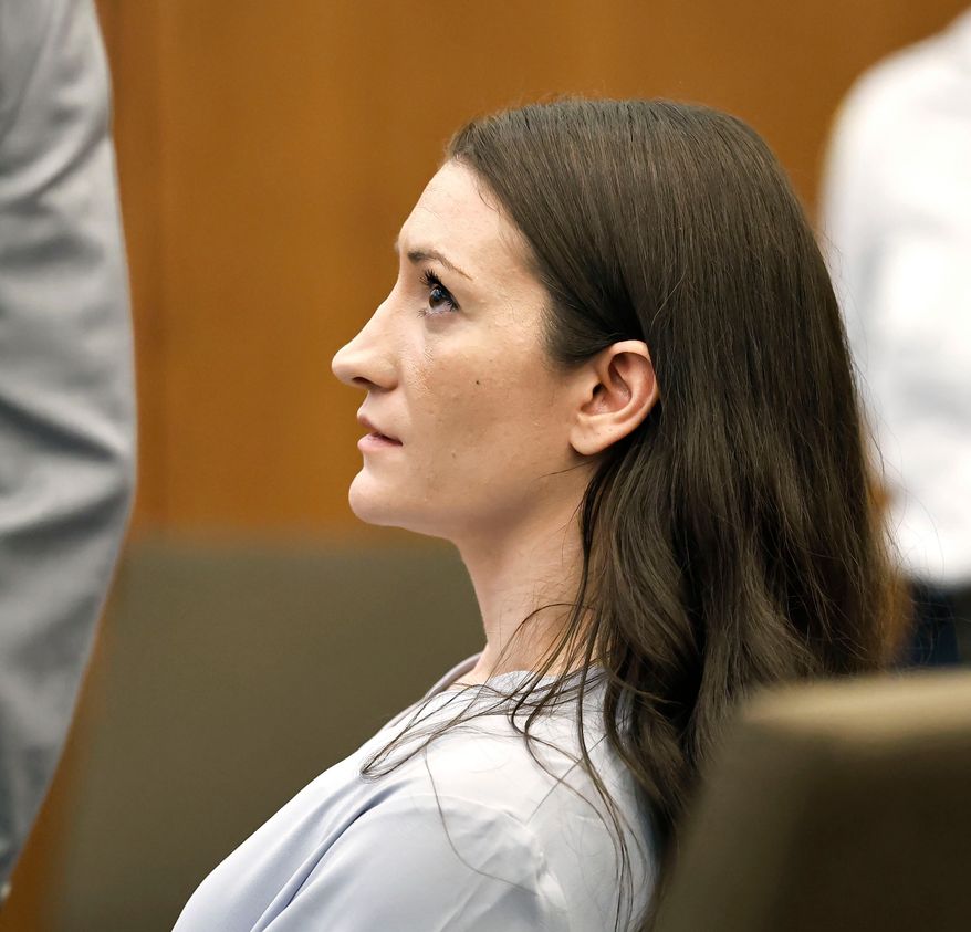 Lindsay Clancy sits as jury selection starts in her murder trial where she is charged in the 2023 killing of her three children, Monday, July 20, 2026, in Plymouth Superior Court in Plymouth, Mass. (Greg Derr/The Patriot Ledger via AP, Pool)