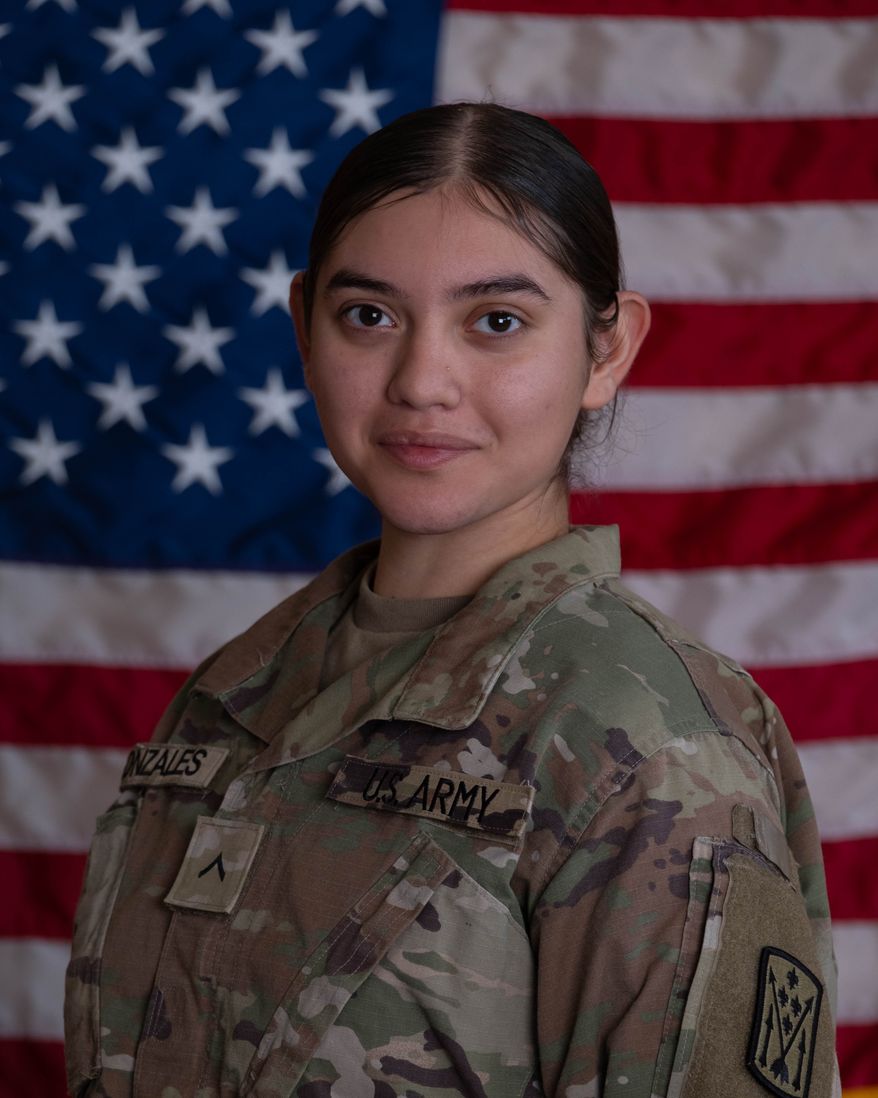 This undated image provided by the U.S. Army shows Pvt. Isabella Gonzales, 19, of Carrollton, Texas. (U.S. Army via AP) ** FILE **