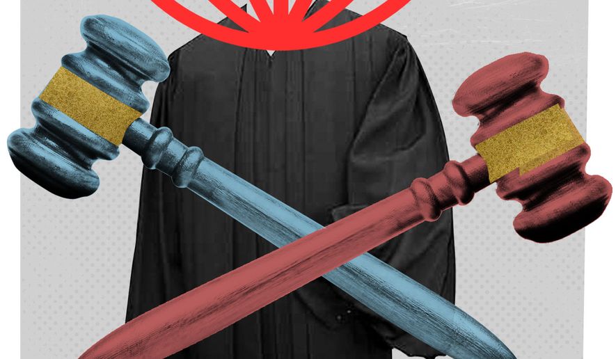 Bosnia-Herzegovina's courts, judges and judiciary illustration by Linas Garsys / The Washington Times