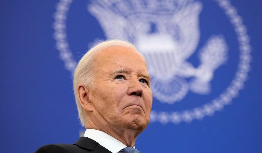 President Joe Biden waits to speak about foreign policy at the State Department in Washington, Jan. 13, 2025. (AP Photo/Susan Walsh, File)