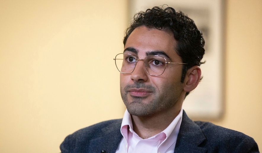 Mohsen Mahdawi speaks during an interview at the ACLU of Vermont on May 8, 2025, in Montpelier, Vt. (AP Photo/Alex Driehaus, File)