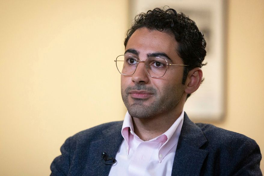 Mohsen Mahdawi speaks during an interview at the ACLU of Vermont on May 8, 2025, in Montpelier, Vt. (AP Photo/Alex Driehaus, File)