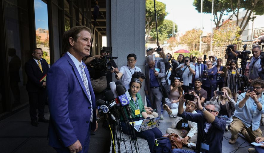 Los Angeles County District Attorney Nathan Hochman speaks to reporters in Los Angeles Tuesday, July 21, 2026, regarding the case of David Anthony Burke, known as D4vd, who was charged with killing a 14-year-old girl whose dismembered body was found in his car. (AP Photo/Jae C. Hong)