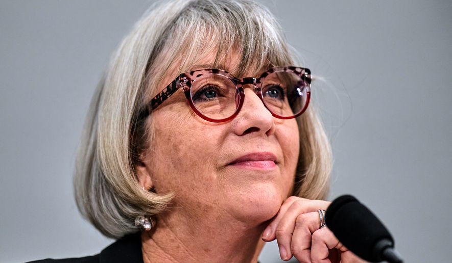 Anthea Hartig, director of the National Museum of American History, part of the Smithsonian Institution, testifies during a House Committee on Oversight and Government Reform Subcommittee on Delivering on Government Efficiency hearing about the Smithsonian, Tuesday, July 21, 2026, in Washington. (AP Photo/Jacquelyn Martin)