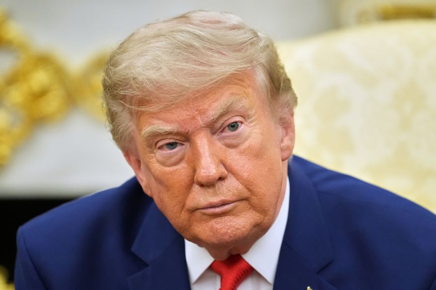 Lebanese President Joseph Aoun listens as he meets with President Donald Trump in the Oval Office at the White House, Tuesday, July 21, 2026, in Washington. (AP Photo/Mark Schiefelbein)