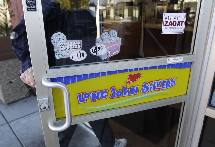 A customer enters a Long John Silver's restaurant in Mountain View, Calif., Tuesday, Jan. 18, 2011. Yum Brands Inc. is putting its Long John Silver's and A&W restaurant chains up for sale so it can focus on its growing international business. (AP Photo/Paul Sakuma)