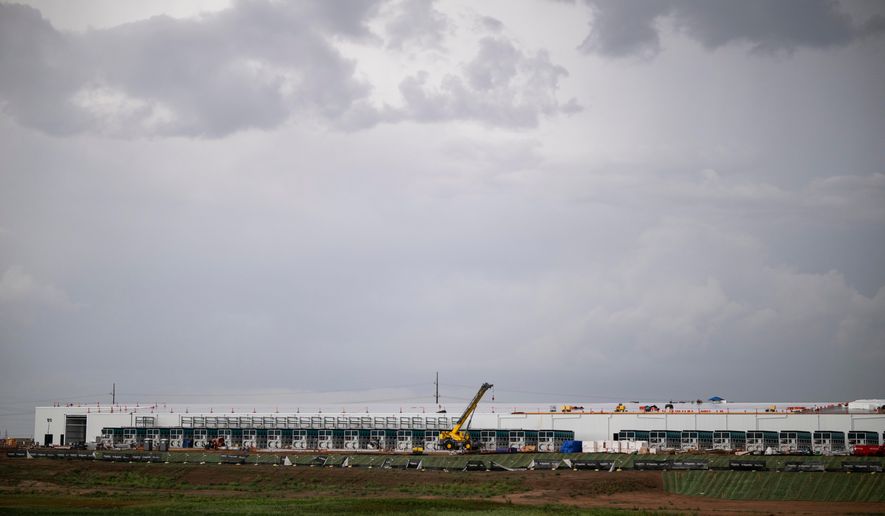 The site of a future data center being built near Abernathy, Texas, Saturday, July 18, 2026, in Hale County, Texas. (AP Photo/Justin Rex)