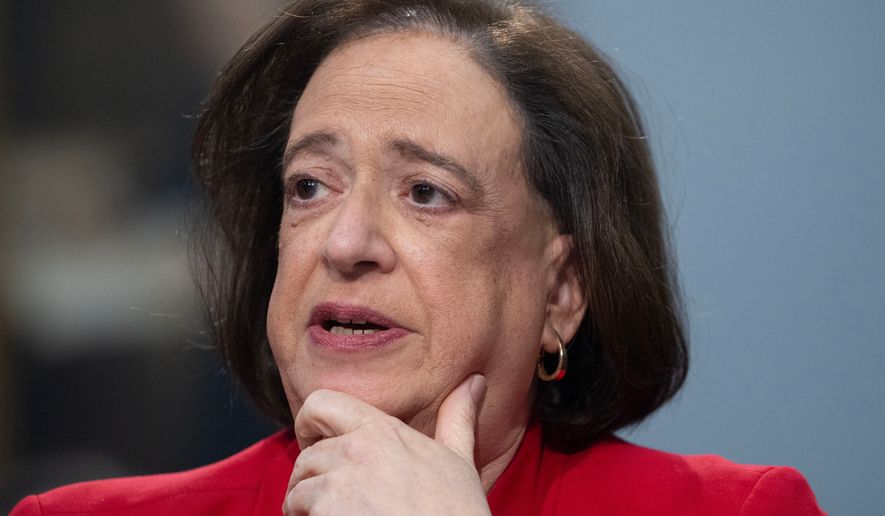 Supreme Court Justice Elena Kagan testifies during a House Appropriations subcommittee hearing, Tuesday, July 14, 2026, on Capitol Hill in Washington. (AP Photo/Nathan Howard)