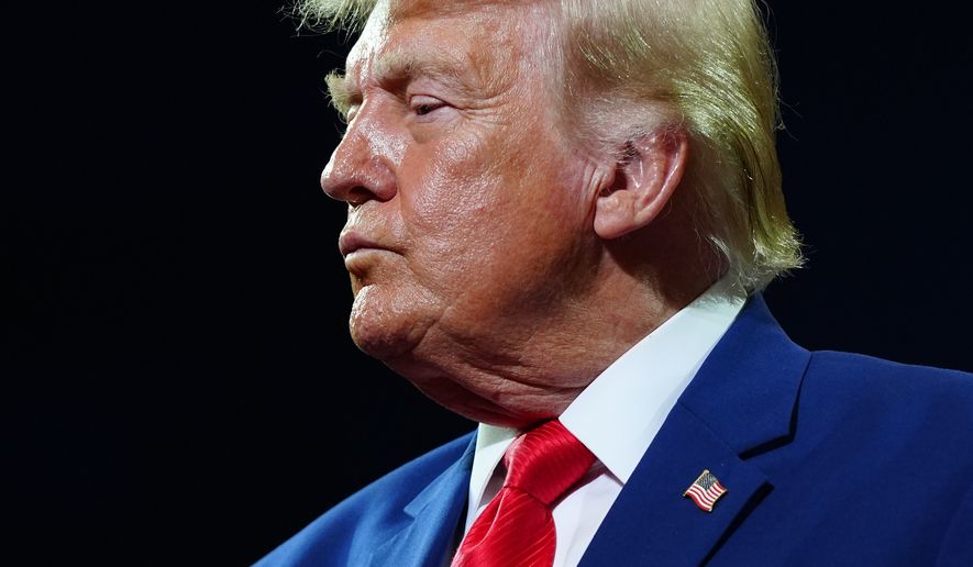 President Donald Trump speaks at Wheeler High School, Wednesday, July 22, 2026, in Marietta, Ga. (AP Photo/Julia Demaree Nikhinson)