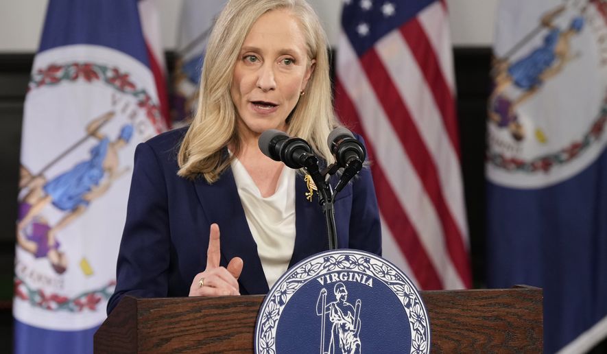 Virginia Gov. Abigail Spanberger delivers the Democratic response to President Donald Trump's State of the Union address, Feb. 24, 2026, in Williamsburg, Va. (AP Photo/Steve Helber, Pool, File)