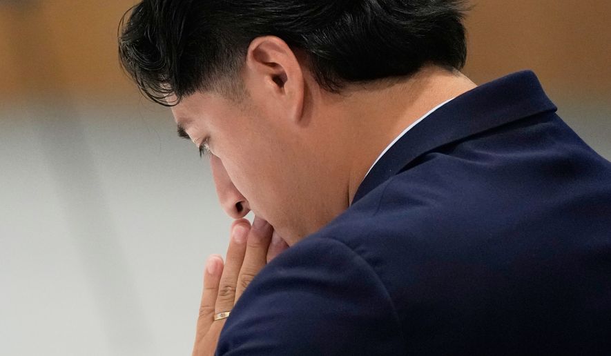 Ronaldo Salgado speaks during an oversight forum on Friday, July 24, 2026, in Houston, about the death of his father, Lorenzo Salgado Araujo, who was shot and killed by an ICE officer. (AP Photo/Ashley Landis)
