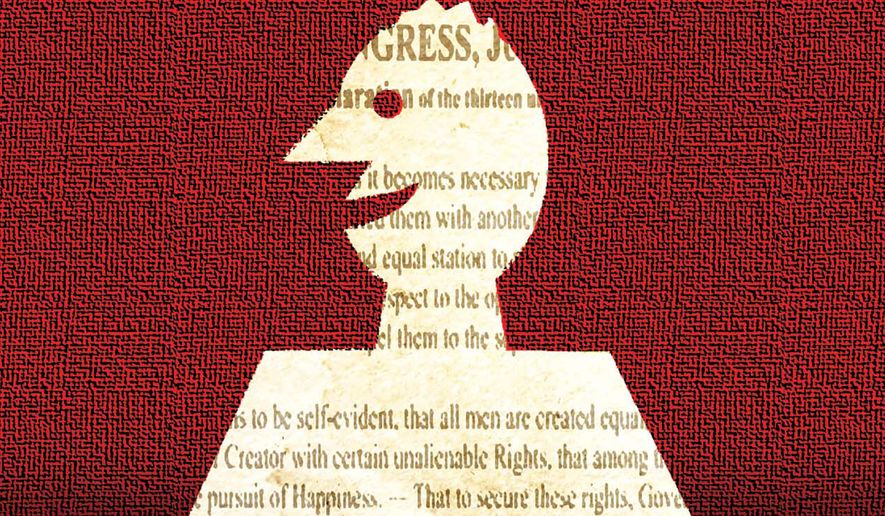 The 250th anniversary of the Declaration of Independence illustration by Alexander Hunter/The Washington Times