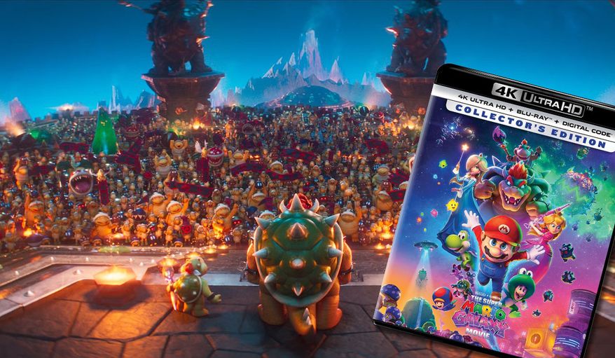 Planet Bowser as seen in "The Super Mario Galaxy Movie: Collector’s Edition," now available in the 4K disc format from Universal Studios Home Entertainment.
