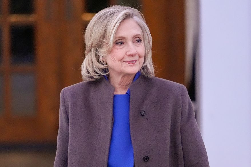 Former Secretary of State Hillary Clinton walks outside the Chappaqua Performing Arts Center, after testifying before U.S. House lawmakers as part of a congressional investigation into convicted sex offender Jeffrey Epstein, Thursday, Feb. 26, 2026, in Chappaqua, N.Y. (AP Photo/Yuki Iwamura, File)