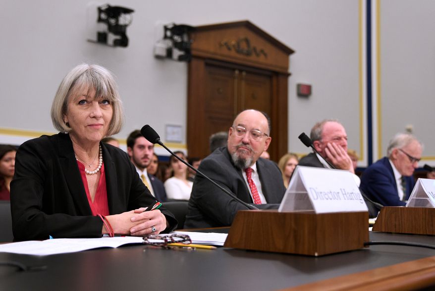 From left, Anthea Hartig, Director of the National Museum of American History, Smithsonian Institute, Mike Gonzalez, E Pluribus Unum Senior Fellow at the Kathryn and Shelby Cullom Davis Institute for National Security and Foreign Policy at The Heritage Foundation, Matthew Spalding, Kirby Professor in Constitutional Government at Hillsdale College, and David Blight, Sterling Professor of American History at Yale University, testify during a House Committee on Oversight and Government Reform Subcommittee hearing about the Smithsonian, Tuesday, July 21, 2026, in Washington. (AP Photo/Jacquelyn Martin)