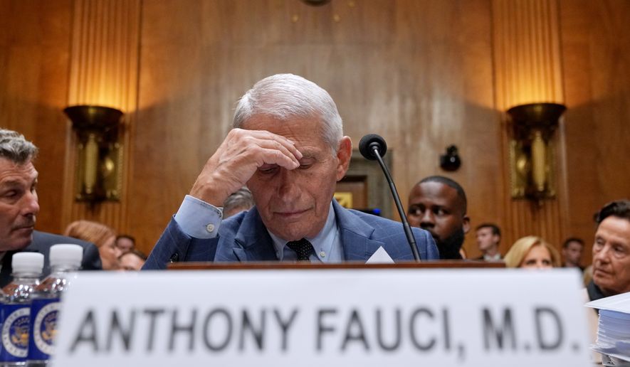 Dr. Anthony Fauci appears before the Senate Homeland Security and Governmental Affairs Committee at the Capitol, Wednesday, July 29, 2026, in Washington. (AP Photo/Allison Robbert)