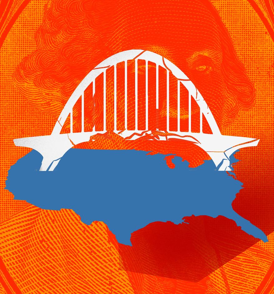 Repairing infrastructure (highways, bridges and roads) in the United States of America illustration by Linas Garsys / The Washington Times