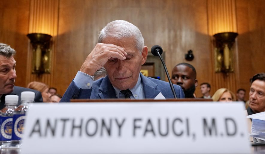 Dr. Anthony Fauci appears before the Senate Homeland Security and Governmental Affairs Committee at the Capitol, Wednesday, July 29, 2026, in Washington. (AP Photo/Allison Robbert)
