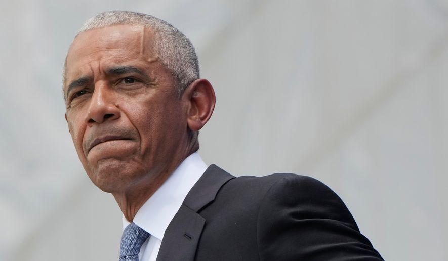 Former President Barack Obama speaks during the dedication ceremony for the Obama Presidential Center, June 18, 2026, in Chicago. (AP Photo/Alex Brandon, File)