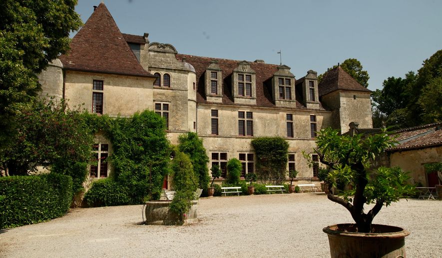 The chateau of the Grand Verdus wine estate in Sadirac, southwestern France's Bordeaux region, Wednesday, July 29, 2026. (AP Photo/Eva van Dam)