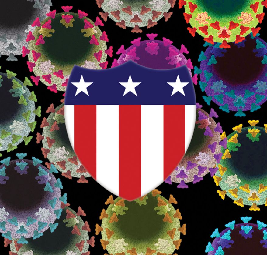 The United States of America preparing for the next pandemic illustration by Alexander Hunter/The Washington Times
