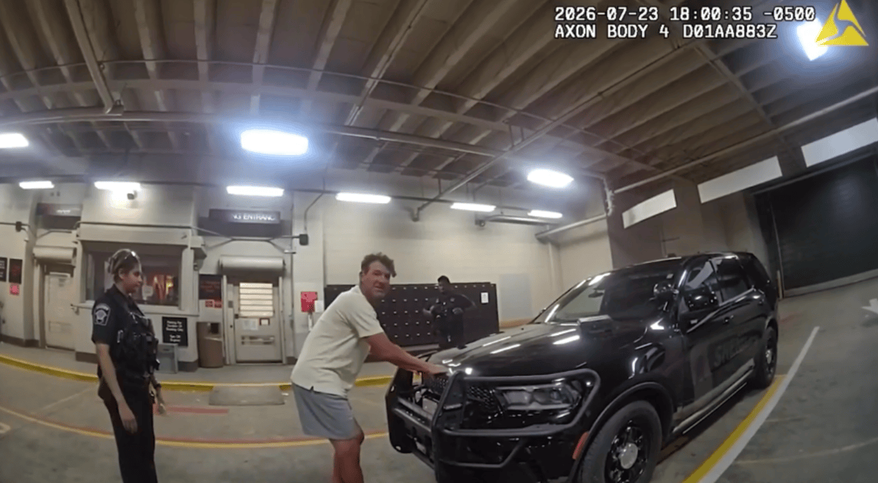 Bodycam footage from Tony Romo's OWI arrest on July 23, 2026. (Credit: Milwaukee County Sheriff's Dept.)