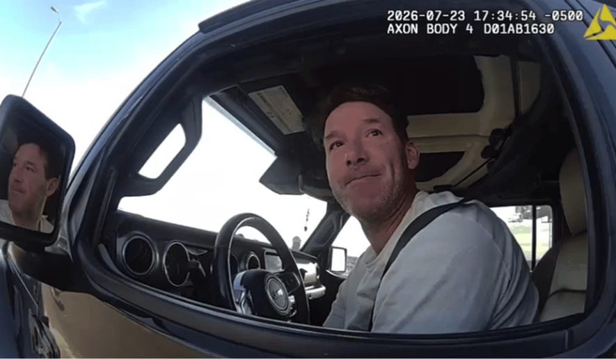 Tony Romo on bodycam footage during his arrest for OWI on July 23, 2026. (Credit: Milwaukee County Sheriff's Department)