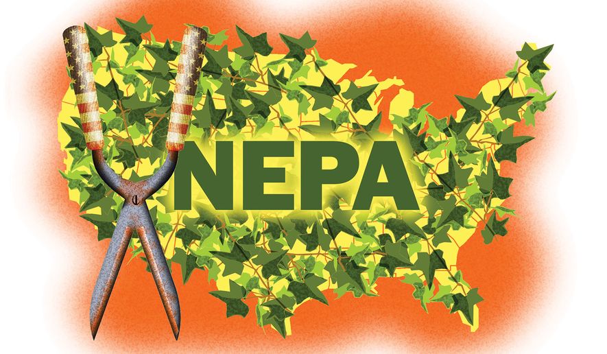 The National Environmental Policy Act illustration by Alexander Hunter/The Washington Times